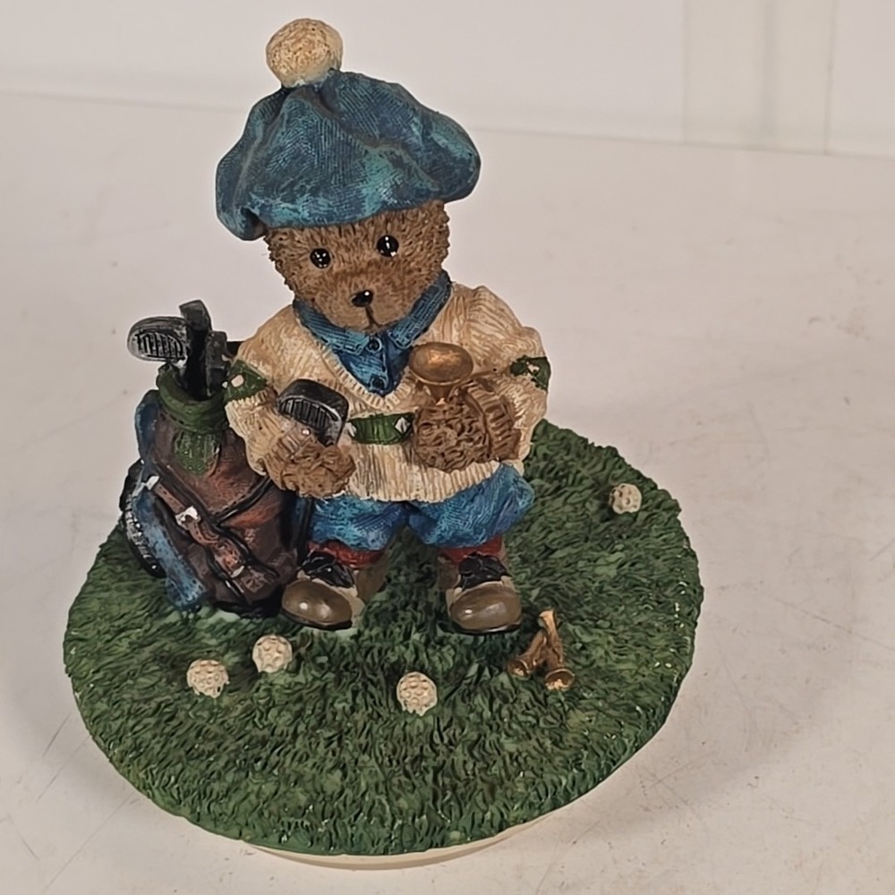 Golfer Bear Golfing Candle Jar Cover Topper For Candle Jars 3.5"-4" Wide Resin